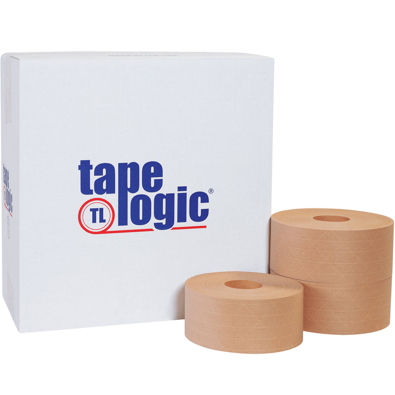 70mm x 375' Kraft TAPE LOGIC® #6800 Reinforced Water Activated Tape, Case Of 8 Case Of 8