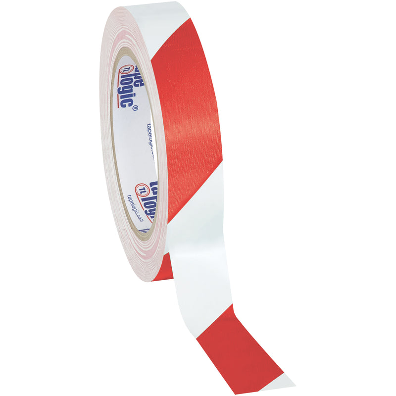 1" x 36 yds. Red/White Tape Logic® Striped Vinyl Safety Tape (T9136RW) Case Of 48