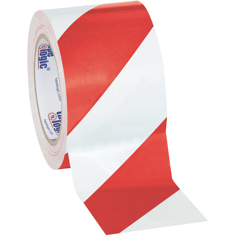 3" x 36 yds. Red/White Tape Logic® Striped Vinyl Safety Tape (T9336RW) Case Of 16