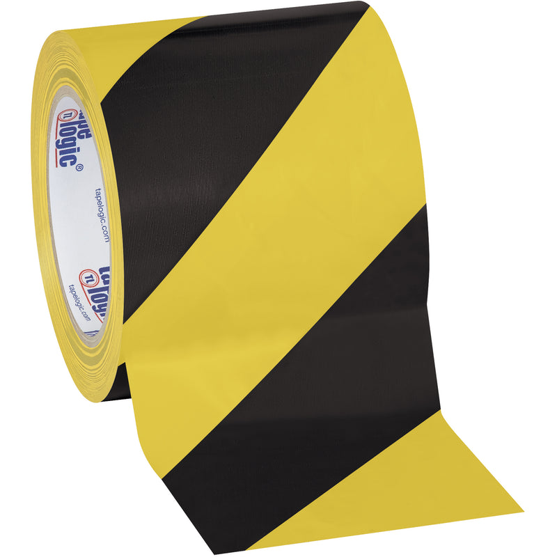 4" x 36 yds. Black/Yellow (3 Pack) Tape Logic® Striped Vinyl Safety Tape, Case Of 3 Case Of 3