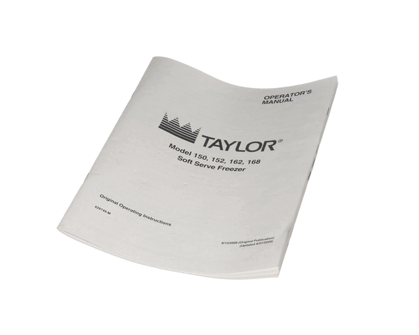 Taylor Freezers 028749-M Man-Oper 150/152/162/168 (TAF028749-M) Each