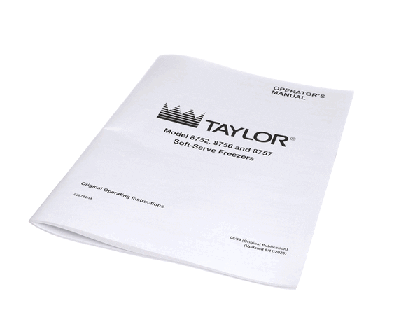 Taylor Freezers 028752-M Man-Oper 8752/8756/8757 (TAF028752-M) Each