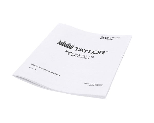 Taylor Freezers 028764-M Man-Oper 340/341/342-W/Decal (TAF028764-M) Each