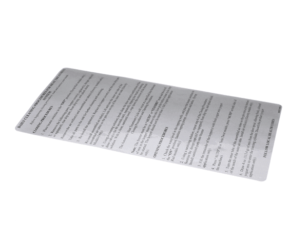 Taylor Freezers 045273 Decal-Inst-Cln-Day-Ht-Ss (TAF045273) Each