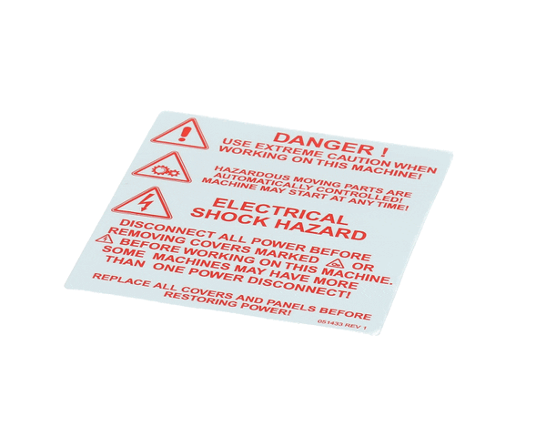 Taylor Freezers 051433 Label-Warn-Cover (TAF051433) Each