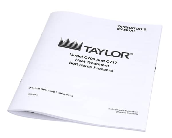 Taylor Freezers 062080-M Man-Oper C709/C717 (TAF062080-M) Each