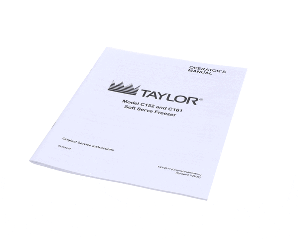 Taylor Freezers 085592-M Man-Oper C152/C161 (TAF085592-M) Each