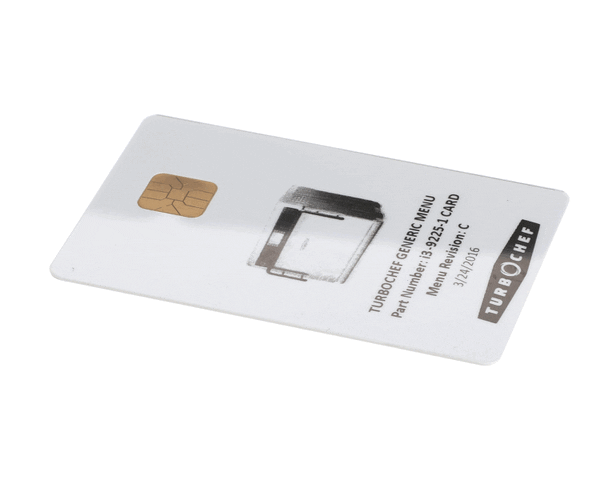TurboChef I3-9225-1 Card Menu Card,Programmed,I3,Genera (TBCI3-9225-1CARD) Each