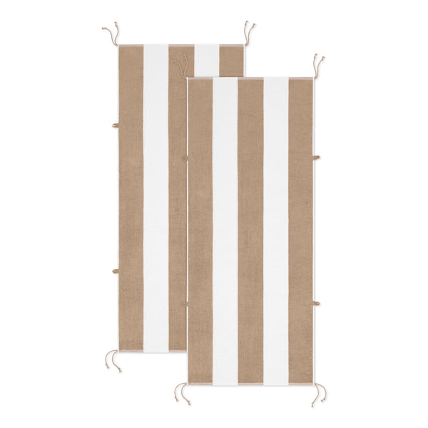 Arkwright Home Tie & Dry Beach Towel (2 Pack), 30x70 in, White Pepper (P-TD-3070-BG) 2/PK