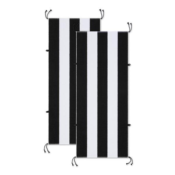 Arkwright Home Tie & Dry Beach Towel (2 Pack), 30x70 in, Black (P-TD-3070-BK) 2/PK