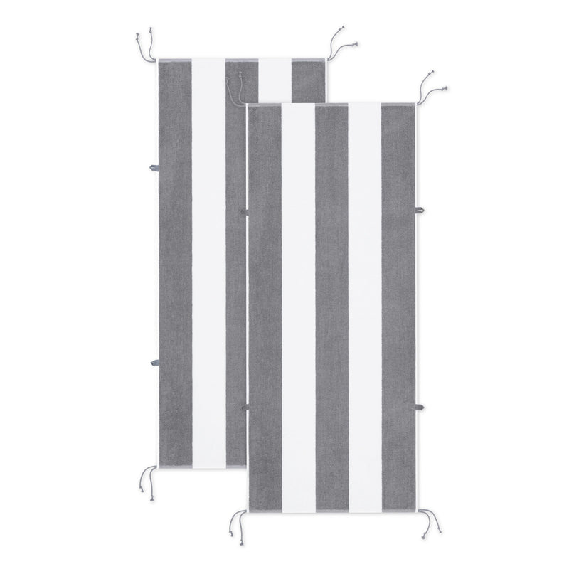 Arkwright Home Tie & Dry Beach Towel (2 Pack), 30x70 in, Alloy (P-TD-3070-GY) 2/PK