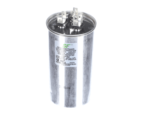 Trane Sfcap60D75440R Capacitor; 60+7.5Mfd 370/440V Round Run (TRNSFCAP60D75440R) Each
