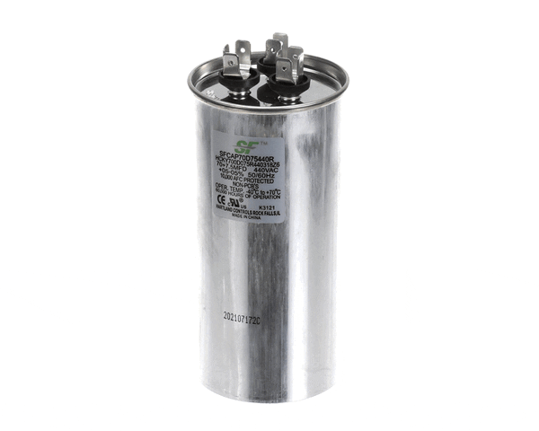 Trane Sfcap70D75440R Capacitor; 70+7.5Mfd 370/440V Round Run (TRNSFCAP70D75440R) Each