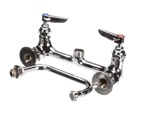 T&S Brass B-0232 Double Pantry Faucet, Wall Mount, 8 Cent (TSB-0232) Each
