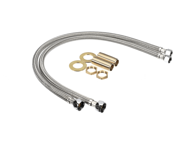 T&S Brass B-0425-Kit Inlet Kit, 24" Hoses, Nipples, Washer, L (TSB-0425-KIT) Each