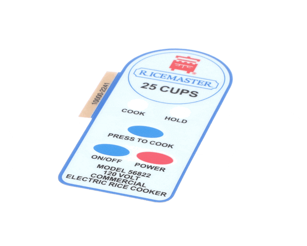 Town Food Service 56822-L Control Housing Label (TWN56822-L) Each