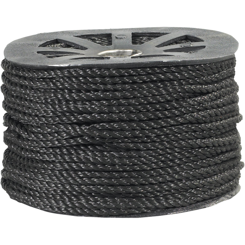3/8", 2,450 lb, Black Twisted Polypropylene Rope (TWR106) Each