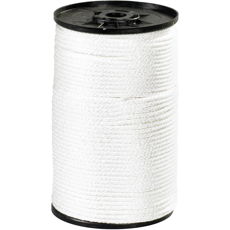 1/8", 320 lb, White Solid Braided Nylon Rope (TWR116) Each