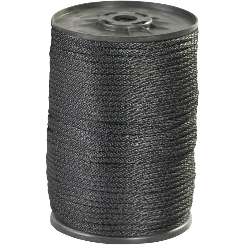 1/4", 1,150 lb, Black Solid Braided Nylon Rope (TWR120) Each