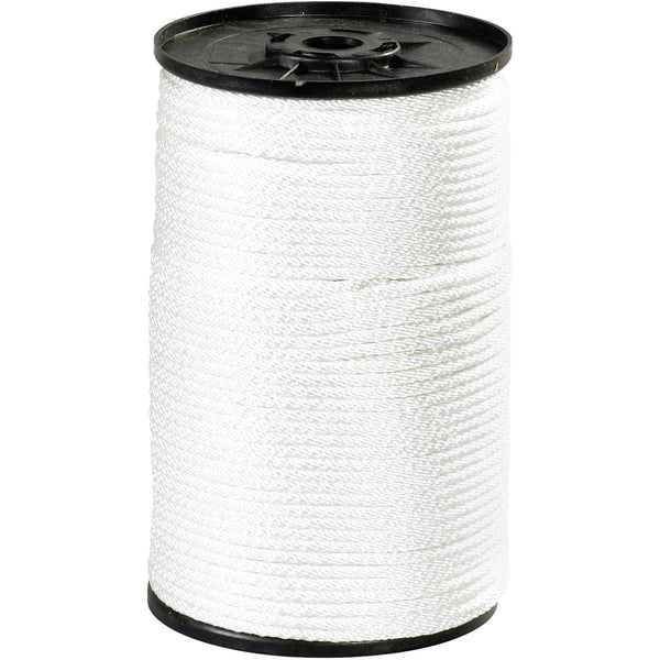 3/8", 2,300 lb, White Solid Braided Nylon Rope (TWR121) Each