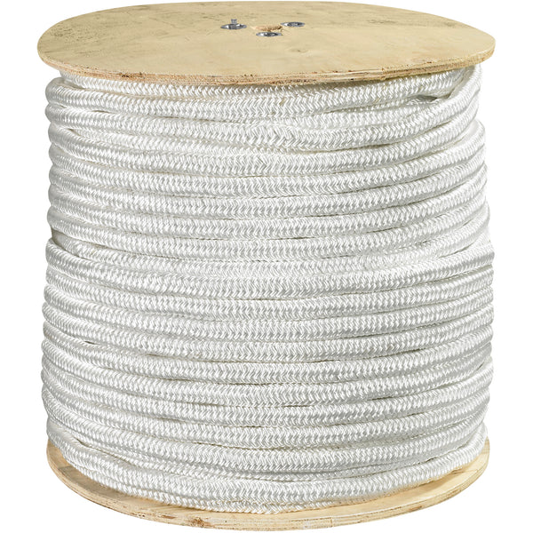 1/2", 6,500 lb, White Double Braided Nylon Rope (TWR127) Each