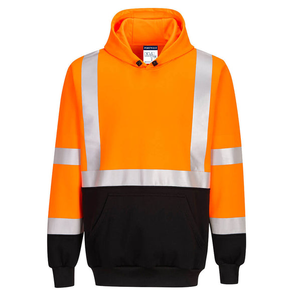 Portwest® Hi-Vis Contrast Hoodie , Orange/Black, Size XL (UB324OBRXL) Each