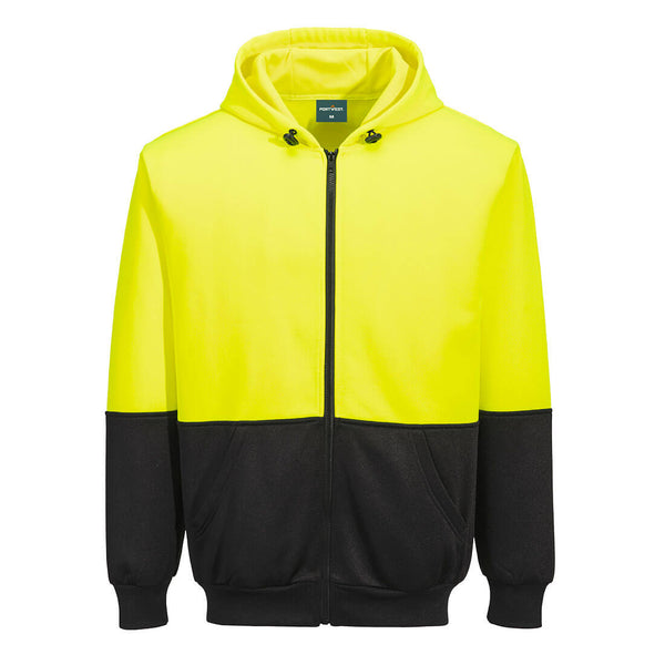Portwest® Hi-Vis Two-Tone Zip Hoodie, Yellow/Black, Size M (UB327YBRM) Each