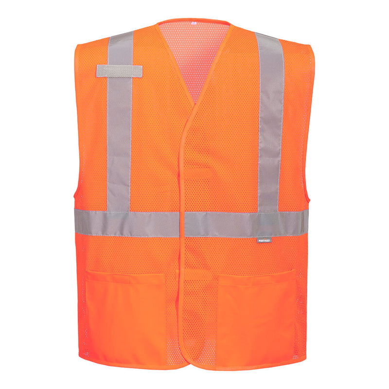 Portwest® Economy Hi-Vis Mesh External Pocket Vest, Orange, Size XX/3X (UC491ORRXX/3X) Each