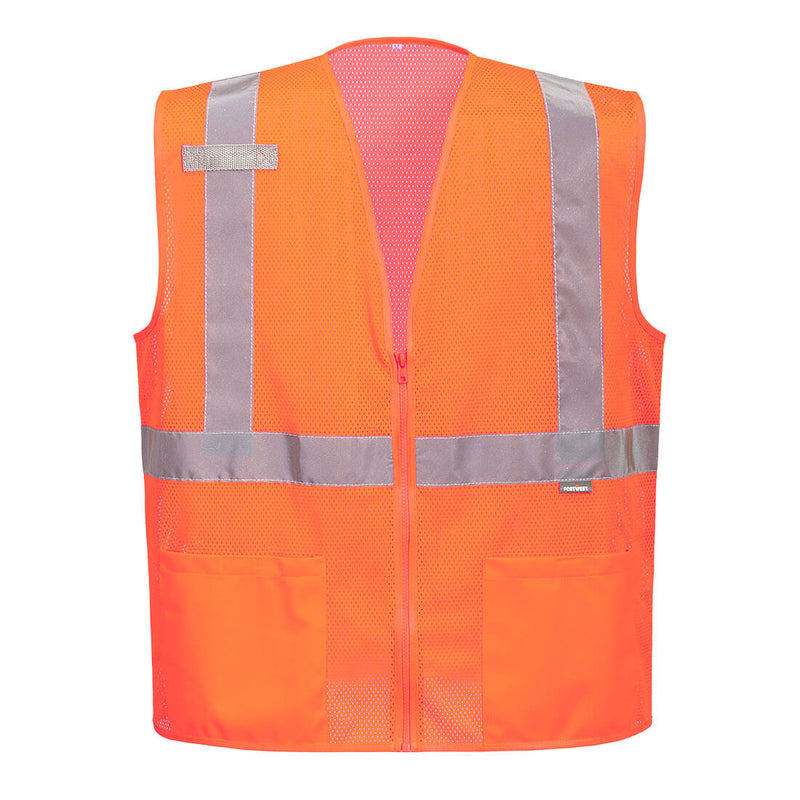 Portwest® Economy Hi-Vis Mesh External Pocket Vest, Orange, Size 4XL (UC495ORR4XL) Each