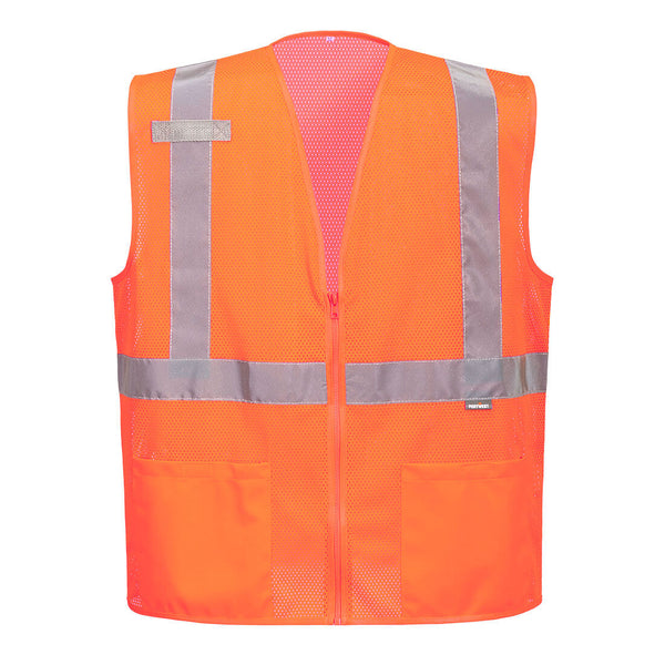 Portwest® Economy Hi-Vis Mesh External Pocket Vest, Orange, Size 6XL (UC495ORR6XL) Each