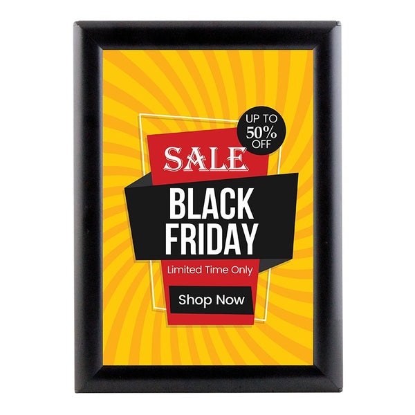 Opti Frame 8,5'' X 11''  Poster Size 1" Black Color Profile, Mitred Corner, Without Back Support (UCP255B081x2990) Each