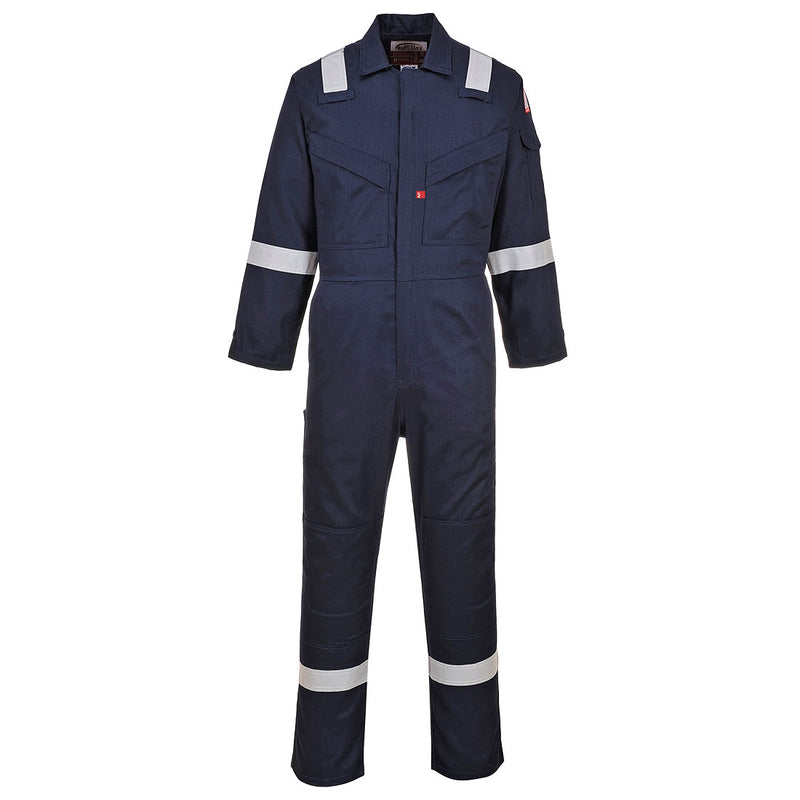 Portwest® Bizflame Work Super Lightweight Anti-Static FR Coverall, Navy, Size XL (UFR21NARXL) Each