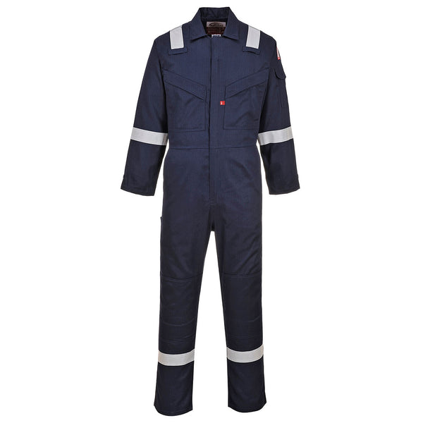 Portwest® Bizflame Work Super Lightweight Anti-Static FR Coverall, Navy, Size XXXL (UFR21NARXXXL) Each