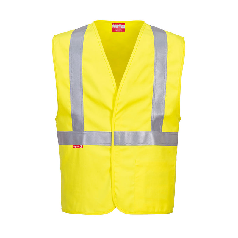 Portwest® Bizflame 88/12 Hi-Vis FR Woven Vest, Yellow, Size XXL (UFR23YERXXL) Each