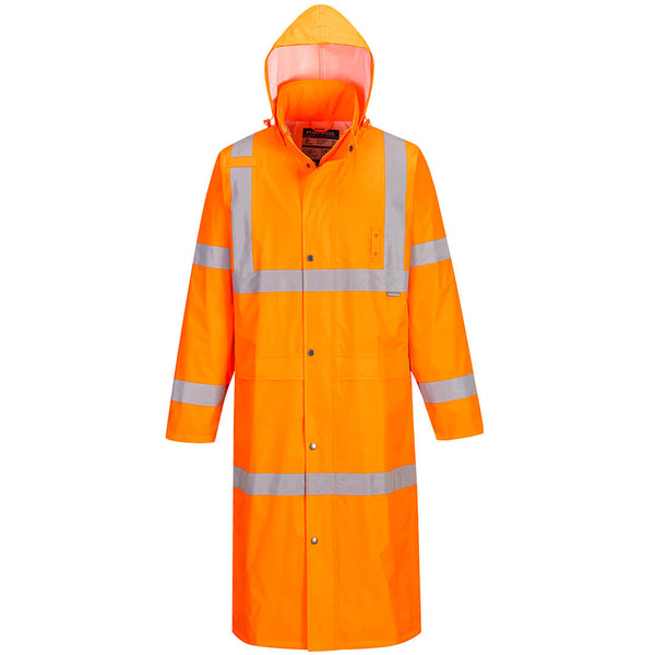 Portwest® Hi-Vis Rain Coat 48", Orange, Size XXXL (UH445ORRXXXL) Each