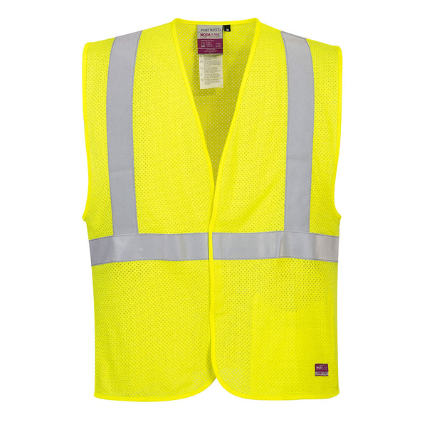 Portwest® Modaflame Hi-Vis ARC FR Mesh Vest, Yellow, Size XXL (UMV21YERXXL) Each