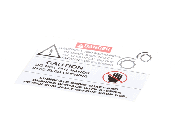 Univex 4400351 Label, Danger/Lubrication (UNI4400351) Each