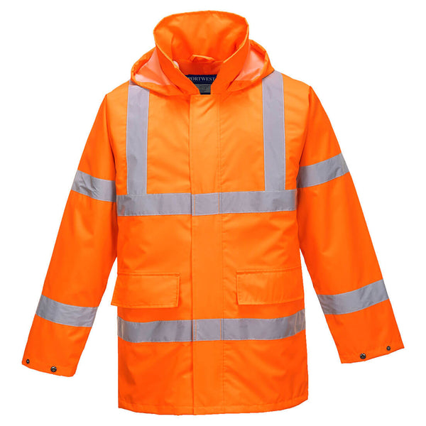 Portwest® Hi-Vis Rain Lite Traffic Jacket , Orange, Size M (US160ORRM) Each