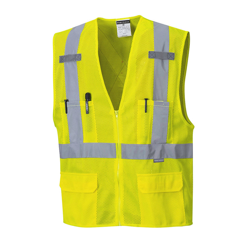 Portwest® Atlanta Hi-Vis X Back Executive Vest , Yellow, Size XXL (US370YERXXL) Each