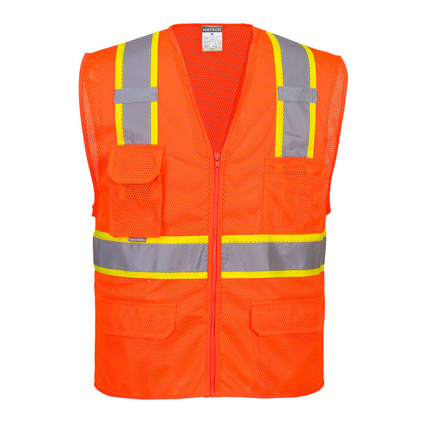 Portwest® Orlando Hi-Vis Mesh Executive Vest , Orange, Size S (US374ORRS) Each