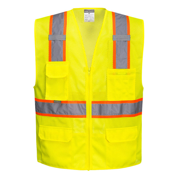 Portwest® Orlando Hi-Vis Mesh Executive Vest , Yellow, Size XXXL (US374YERXXXL) Each