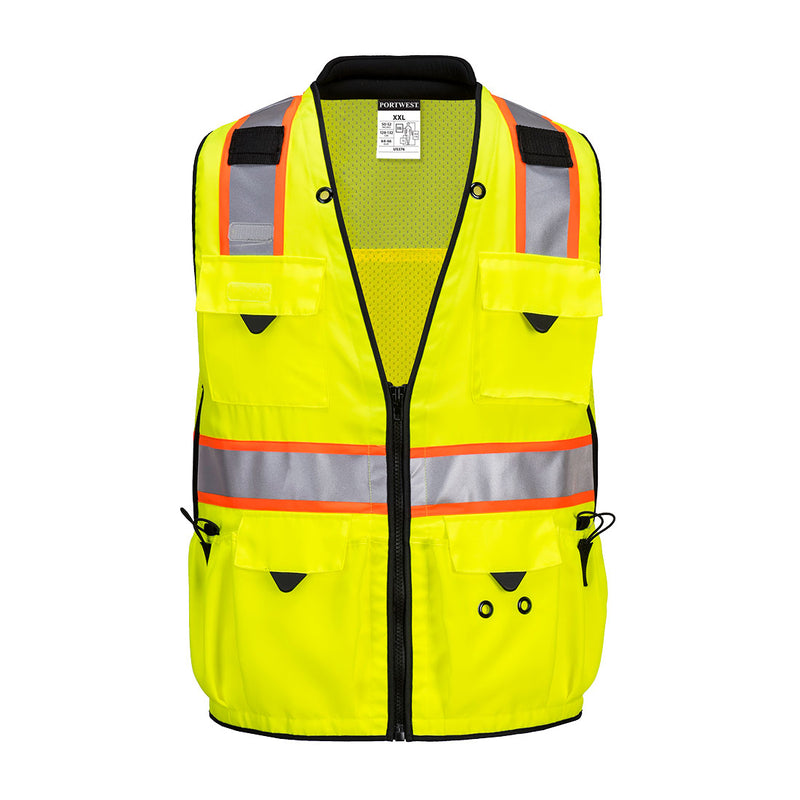 Portwest® Hi-Vis Expert Pro Surveyor Vest , Yellow/Black, Size M (US376YBRM) Each