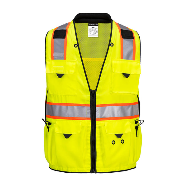 Portwest® Hi-Vis Expert Pro Surveyor Vest , Yellow/Black, Size S (US376YBRS) Each