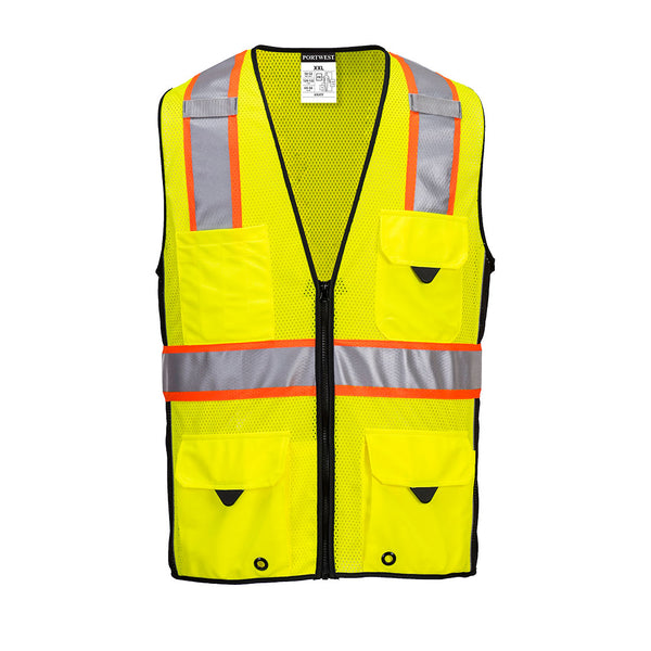 Portwest® Hi-Vis Ultra Cool Surveyor Vest , Yellow/Black, Size XXXL (US377YBRXXXL) Each