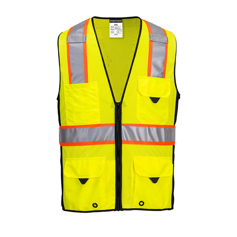 Portwest® Hi-Vis Ultra Cool Surveyor Vest , Yellow/Black, Size XXXL (US377YBRXXXL) Each