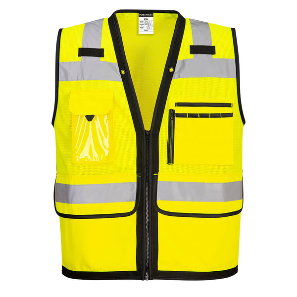 Portwest® Hi-Vis Heavy Duty Surveyor Vest , Yellow, Size XXL (US378YERXXL) Each