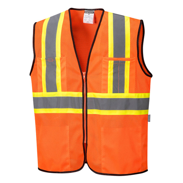 Portwest® Frisco Hi-Vis Mesh Executive Vest , Orange, Size XXXL (US381ORRXXXL) Each