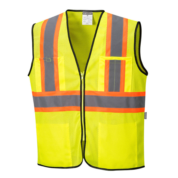 Portwest® Frisco Hi-Vis Mesh Executive Vest , Yellow, Size M (US381YERM) Each