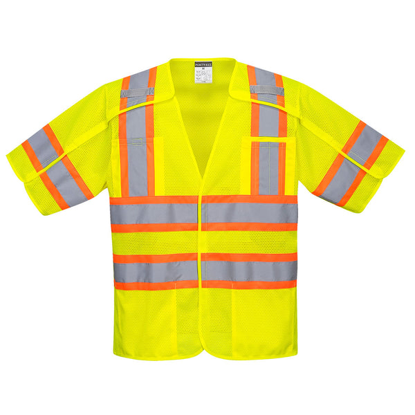 Portwest® Kobuk Hi-Vis Contrast Breakaway Vest S/S, Yellow, Size XXXL (US382YERXXXL) Each