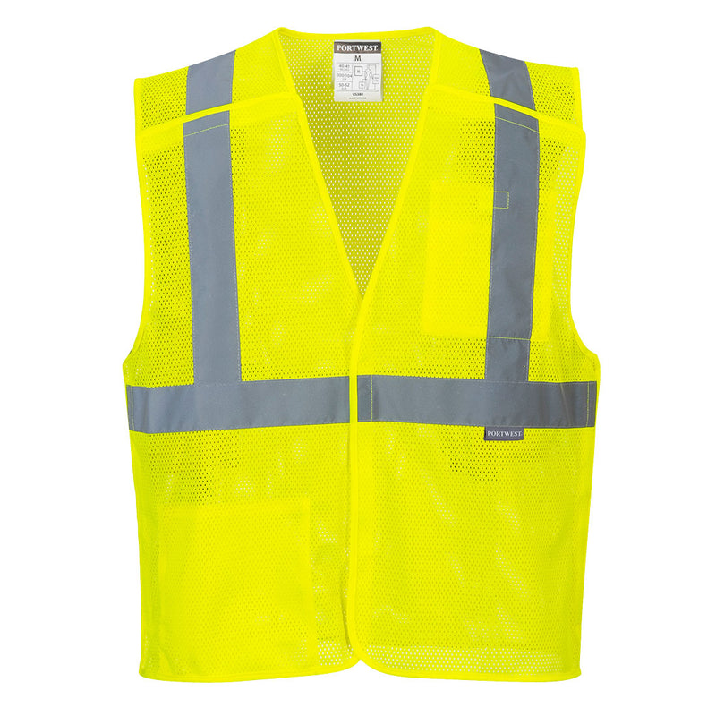 Portwest® Economy Hi-Vis Breakaway Vest , Yellow, Size 4XL (US384YER4XL) Each